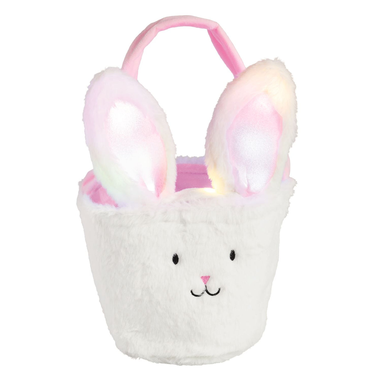 Pink Easter Basket & Light-Up Headband Set