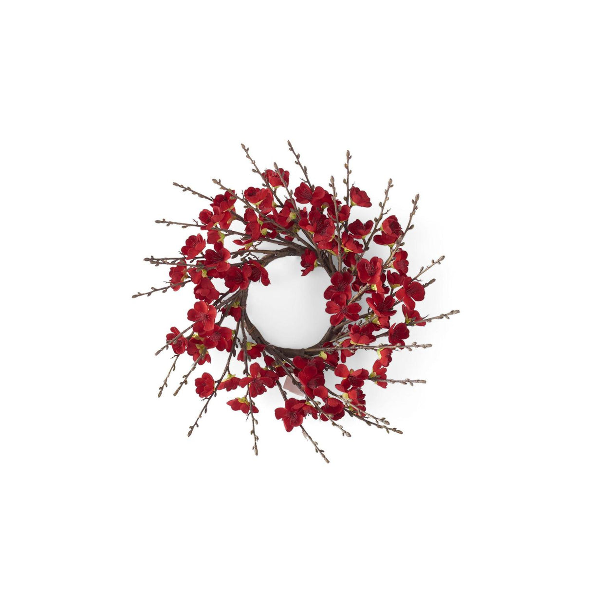 14.5 Inch Red Cherry Blossom Candle Ring (4Dia.)