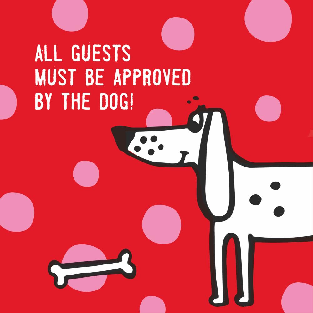BEVERAGE NAPKINS -DOG APPROVED, RED