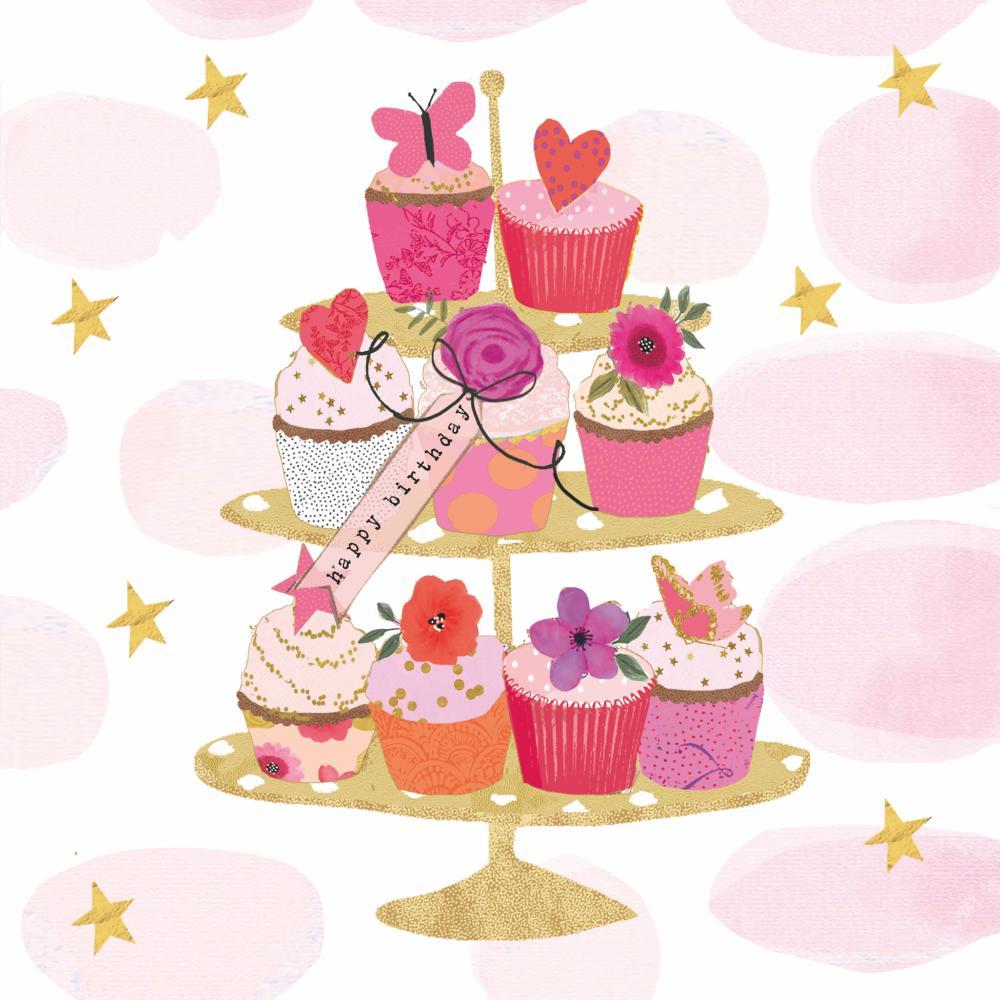 BEVERAGE NAPKINS -HAPPY CUPCAKES