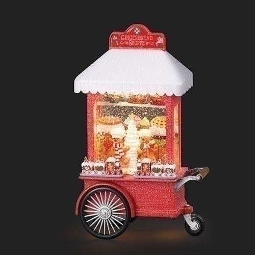 #7 -10.75"H LIGHTED SWIRL CART GINGERBREAD SHOPPE; BAKERY