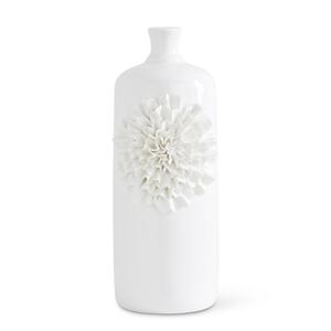 White Ceramic Bottles w/White Carnations