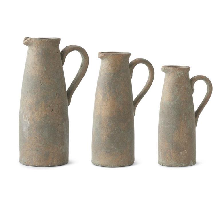 Terracotta Pitchers w/Bronze Glaze