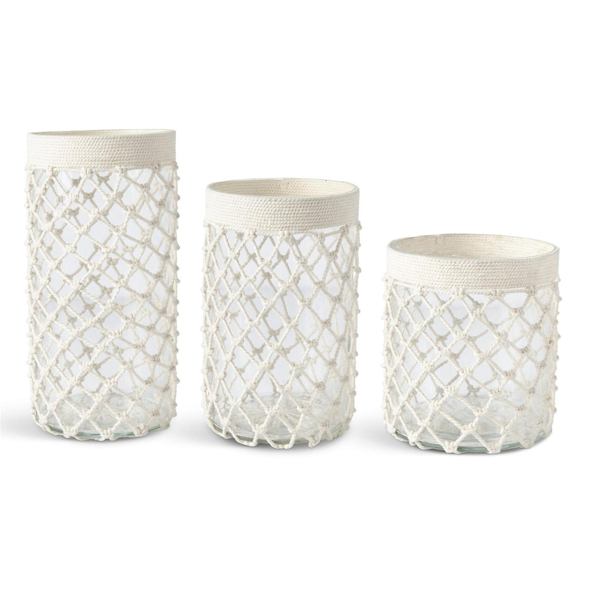 Nautical Knot Rope Glass Hurricanes