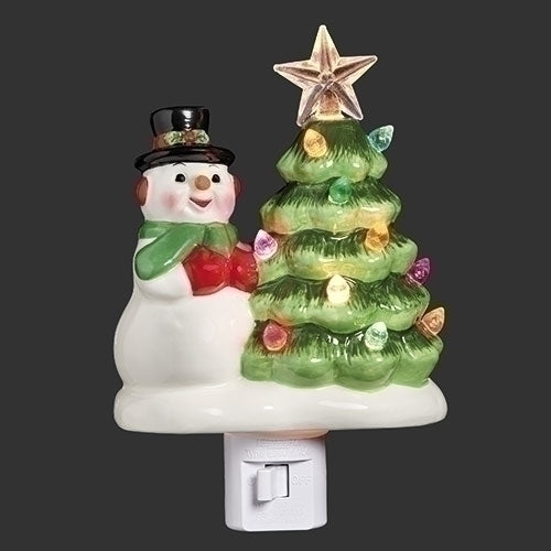 6.25"H VINTAGE SNOWMAN NIGHTLIGHT; SWIVEL PLUG