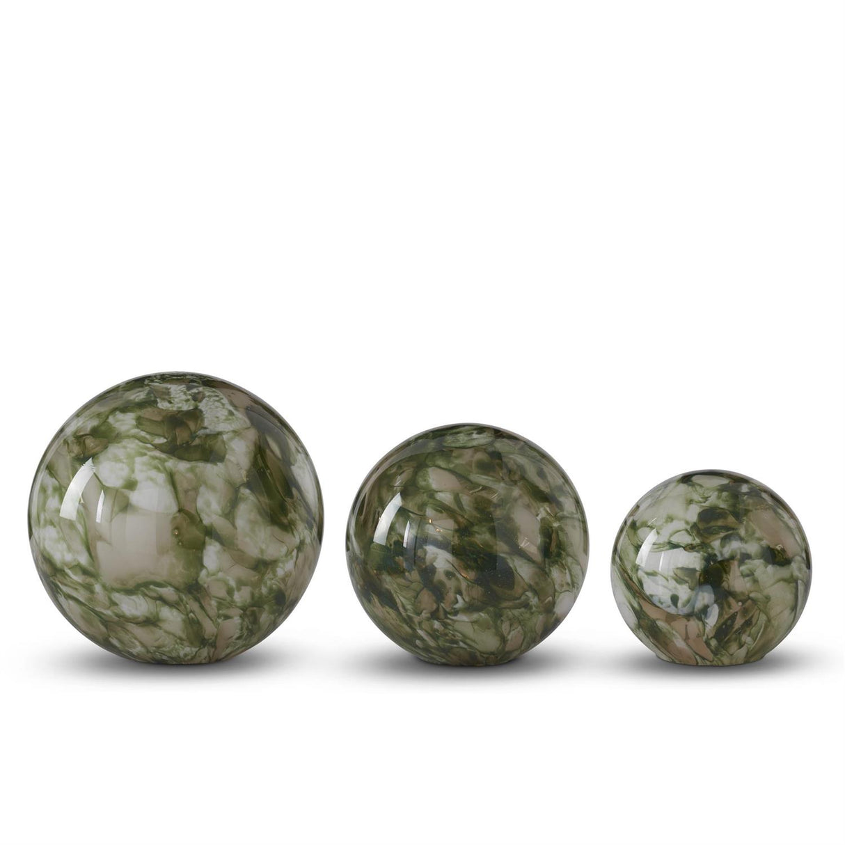 Green & White Indoor Glass Globe Lamps