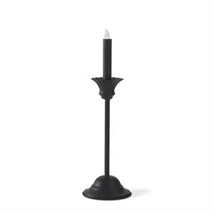 Black Slender LED Taper Candleholders w/Timer