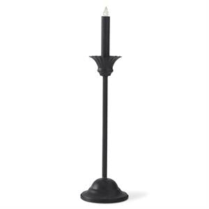 Black Slender LED Taper Candleholders w/Timer