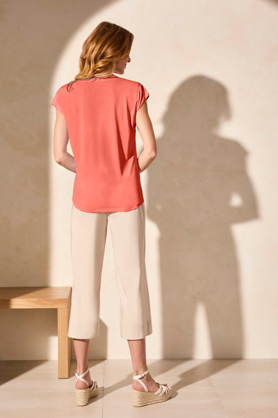 Cap Sleeve V Neck Top