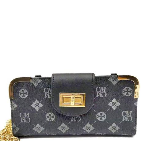 ALBA DESIGN TWIST LOCK CROSSBODY WALLET