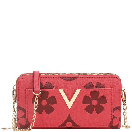 SMOOTH PRINT ZIPPER CROSSBODY WALLET BAG