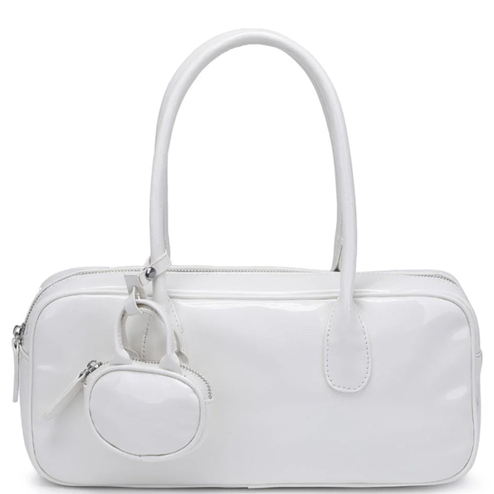 2IN1 GLOSSY TEXTURED WILLA SATCHEL W MINI COIN POUCH SET