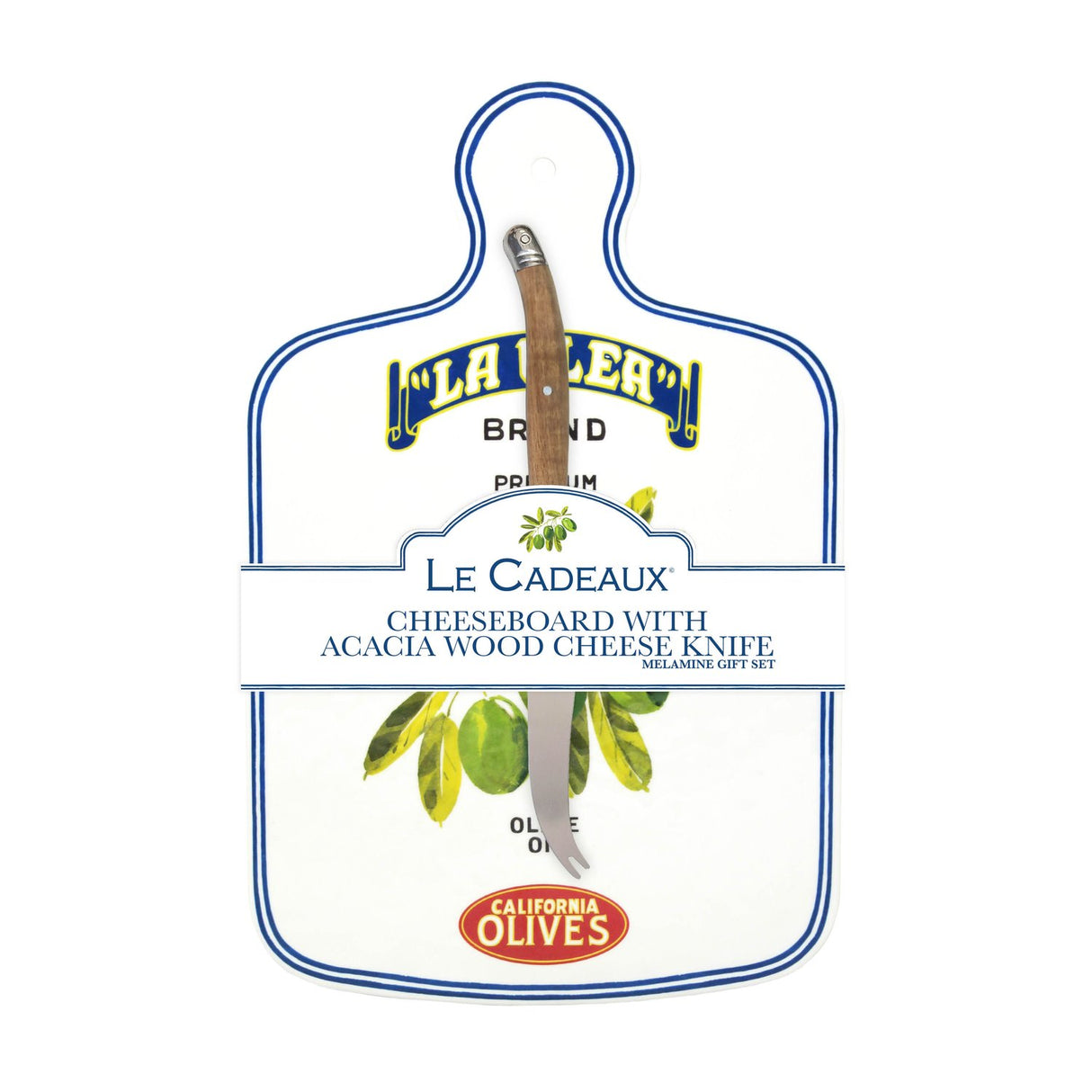 Cheese Board with Cheese Knife and Laguiole Wood Handled Gift Set Vintage Olive California