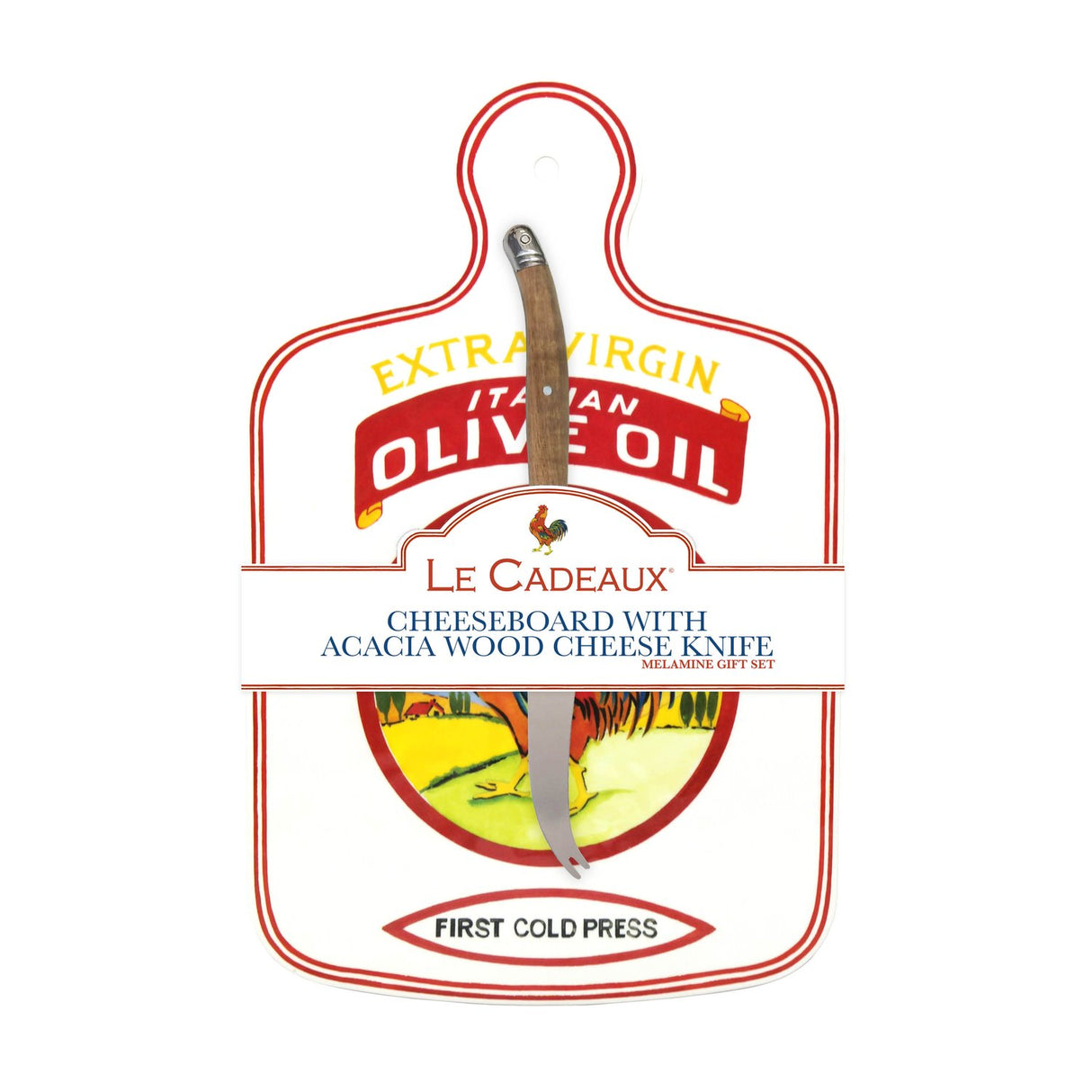 Cheese Board with Laguiole Wood Handle Cheese Knife Vintage Olive Italy