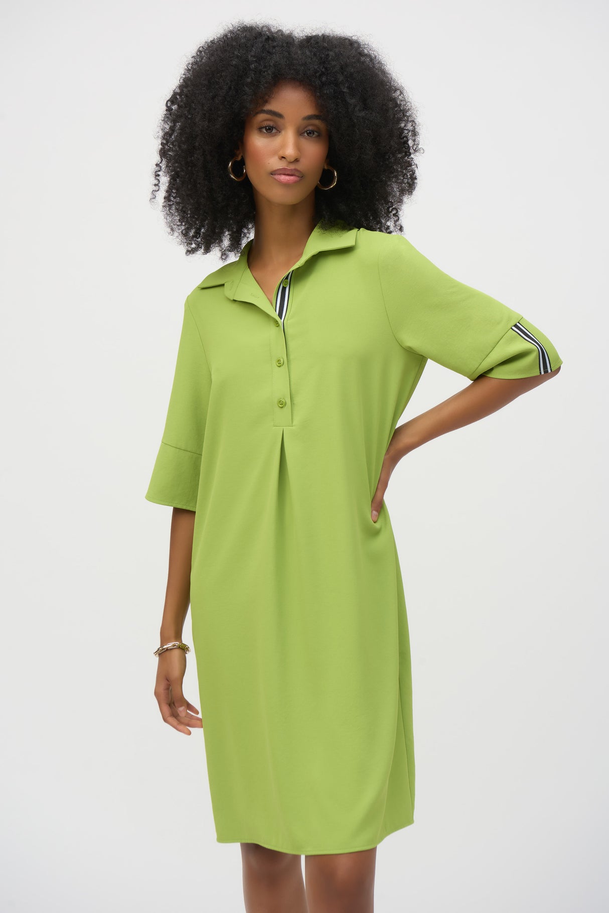 Eggshell Straight Shirt Dress - Greenery