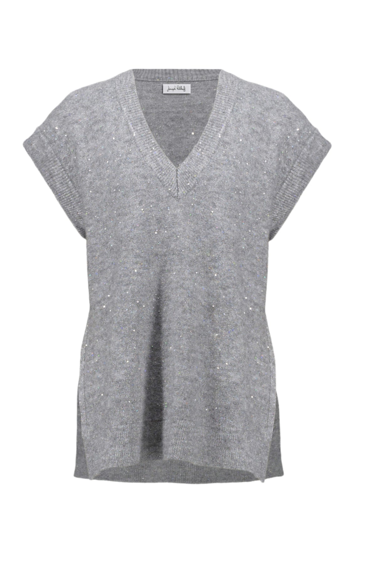 Sweater Knit Sleeveless Tunic with Sequins