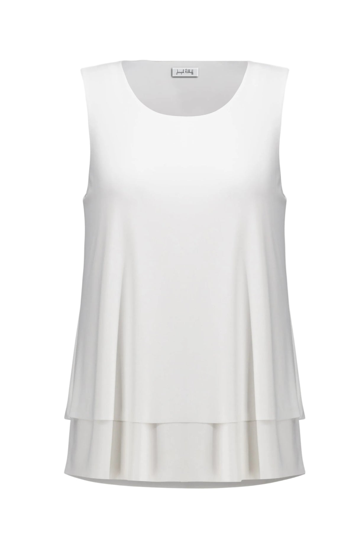 Silky Knit Layered Sleeveless Top - Vanilla