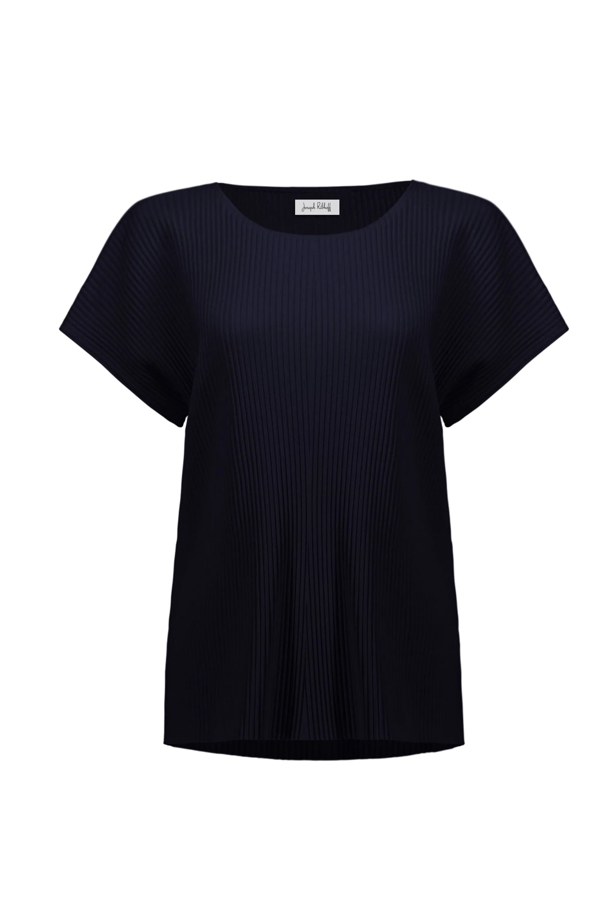 Pleated Scuba Crepe Boxy Top - Midnight Blue