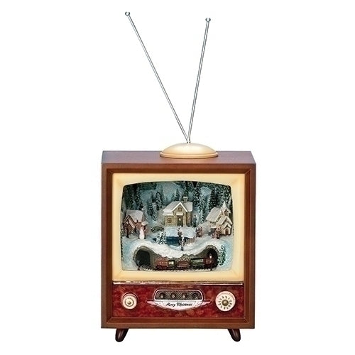 MUSICAL VILLAGE #K - 10.5"H LIGHTED MUSICAL TV TOWN