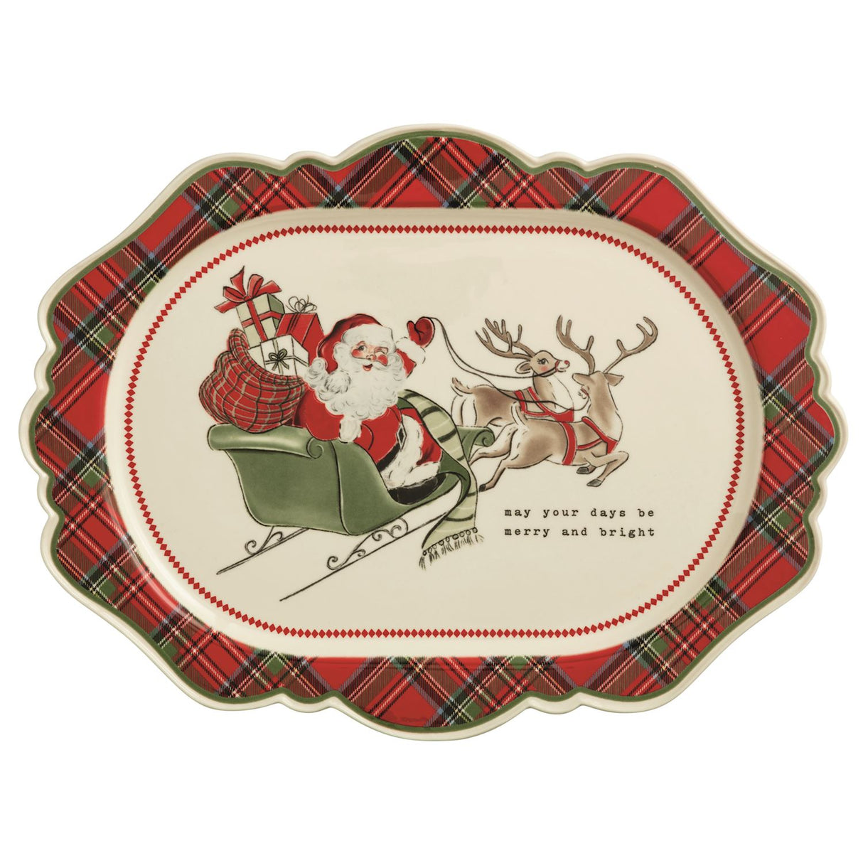 Classic Xmas Tartan Platter