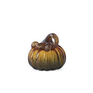 Green & Amber Handblown Glass Pumpkins