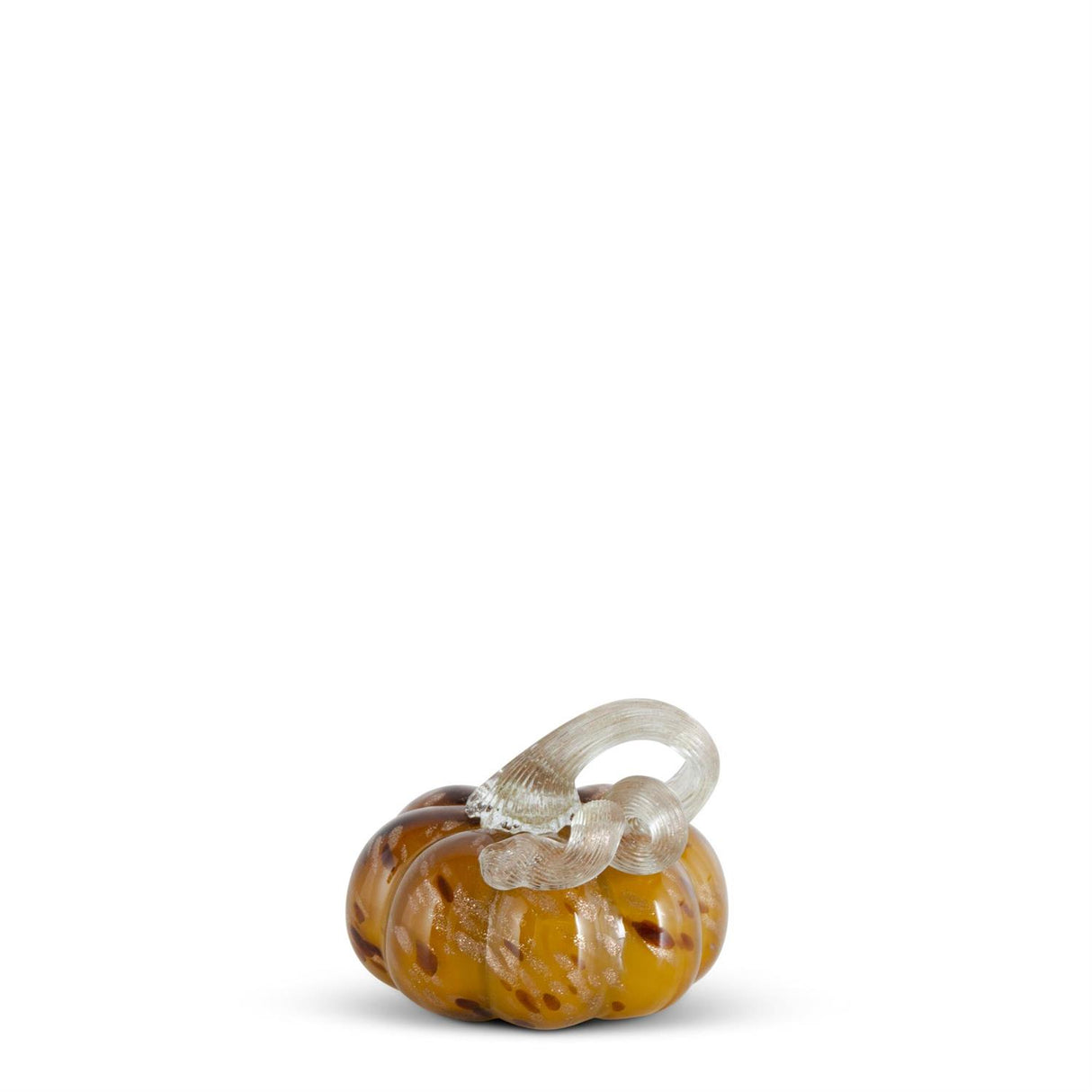 3.25 Inch Yellow Speckled Handblown Glass Pumpkin