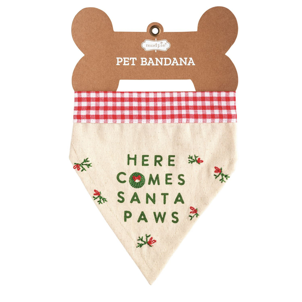 HERE COMES SANTA EMB BANDANA