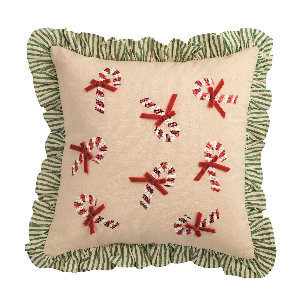 Candy Cane Sequin Pillow