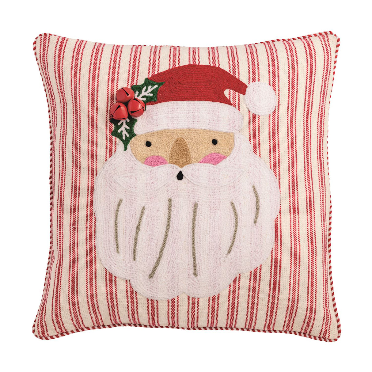 Santa Whimsy Christmas Embroidered Pillow