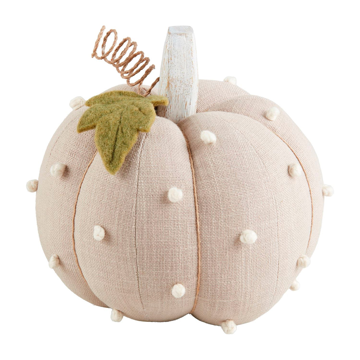 TAUPE DOTTED STUFFED PUMPKIN