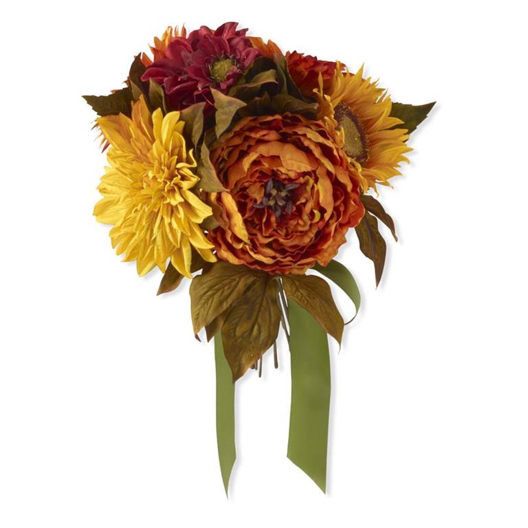 16" Fall Peony Dahlia & Sunflower Bundle