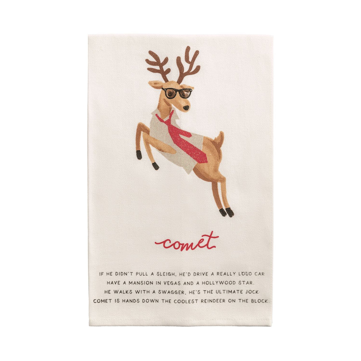 Comet Reindeer Poem Towel