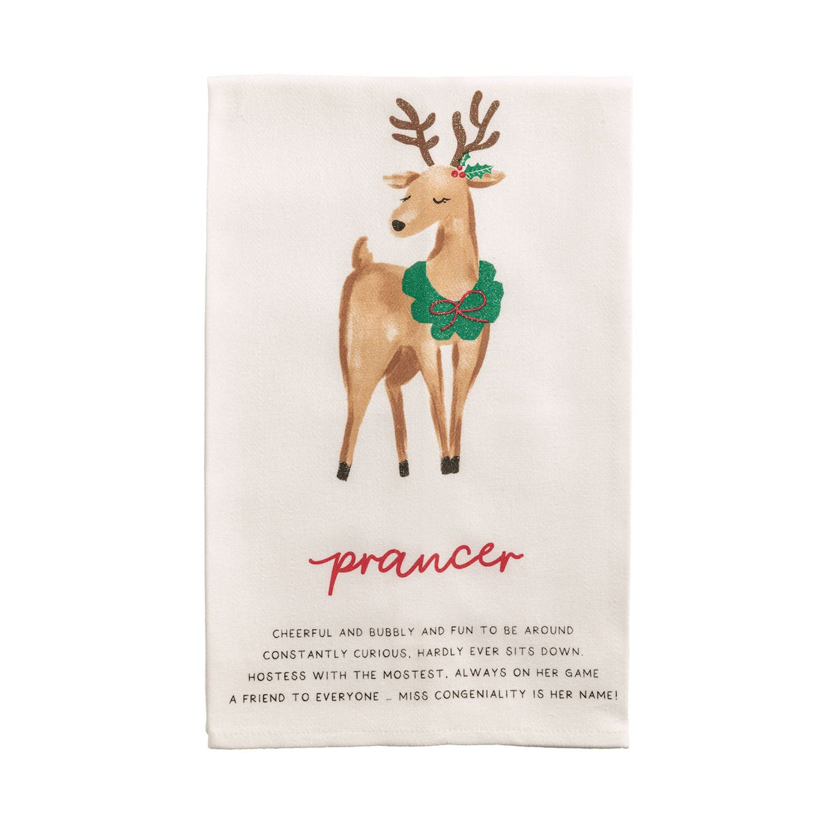 Prancer Reindeer Poem Towel