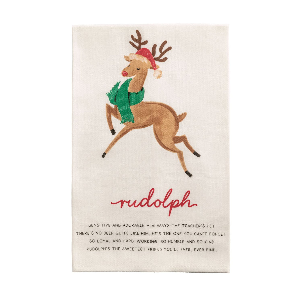 Rudolph Reindeer Poem Towel