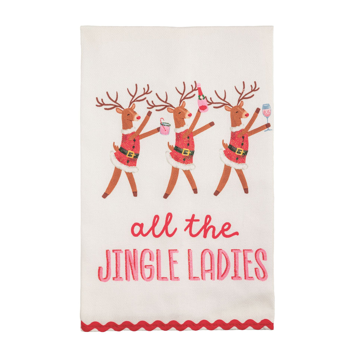 All The Jingle Ladies Glitter Towel
