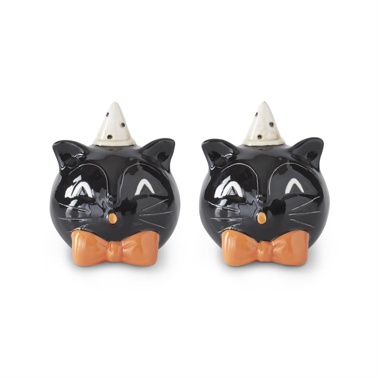 3.25 Inch Ceramic Black Cat Salt & Pepper Set SOLD AS SET