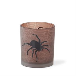 Spider Frosted Glass Votives w/Amber & Web Interiors