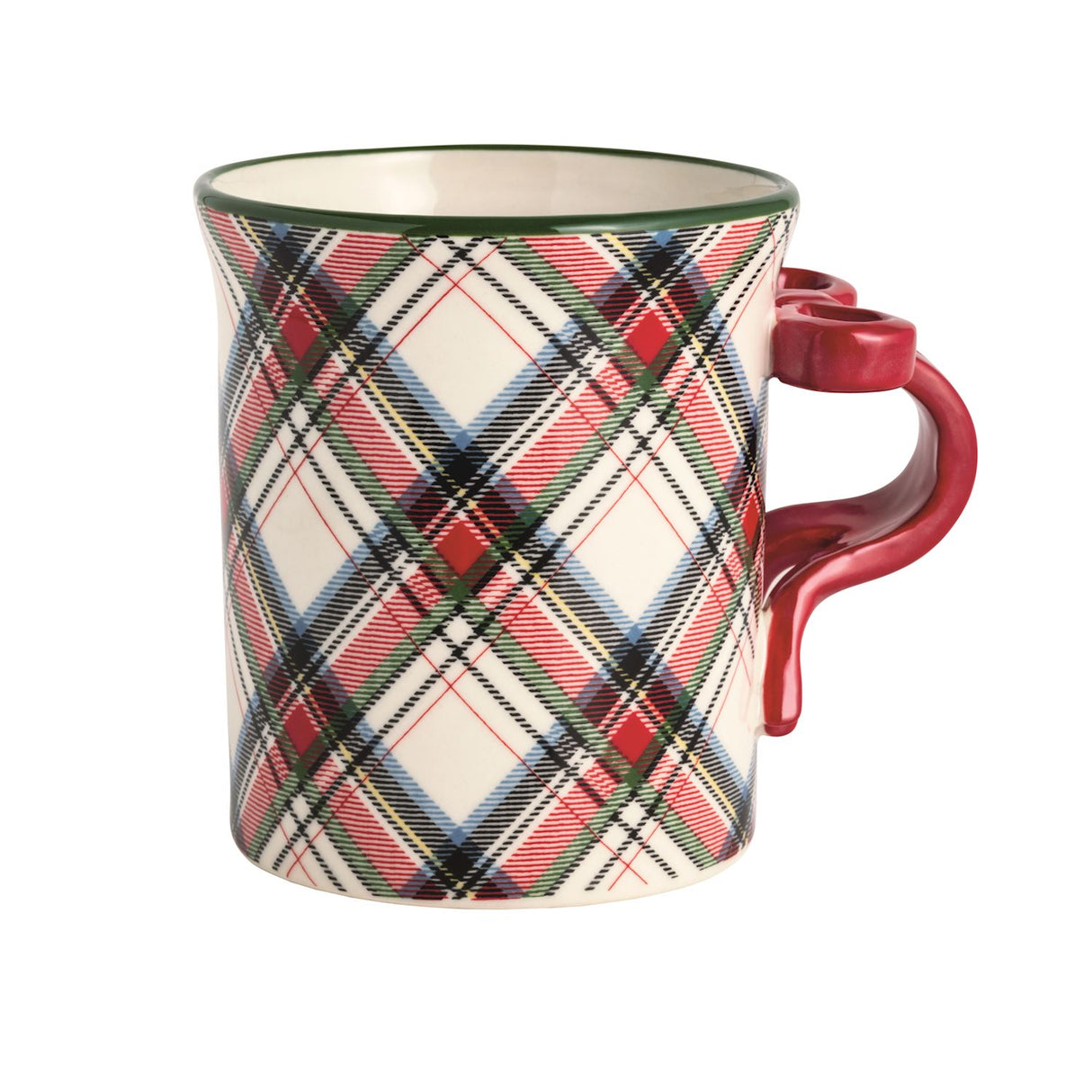 Bow Tartan Figural Handle Mug