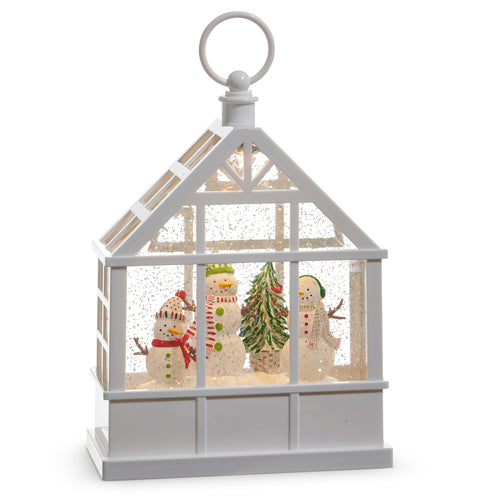 GLOBE #63 -9.5" Snowmen Lighted Water Greenhouse