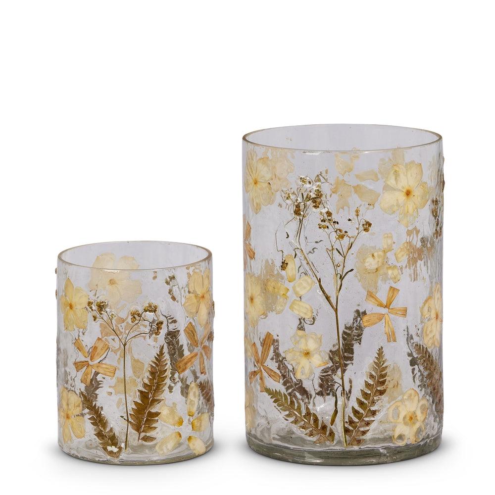 Dried Floral Glass Hurricane