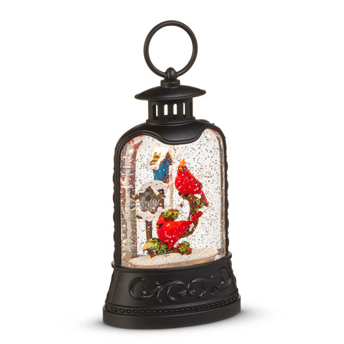 GLOBE #67 -8" Cardinal and Birdhouse Lighted Water Lantern