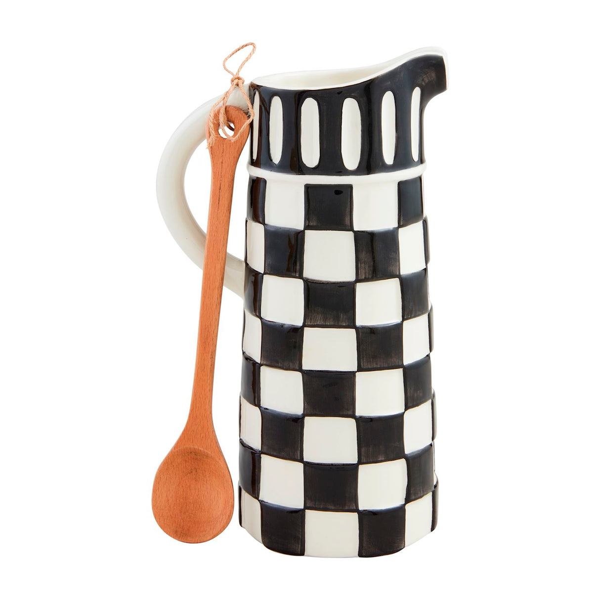 Black & White Check Pitcher Set