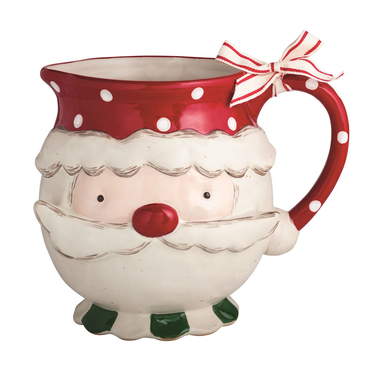 Farm Christmas Santa Pitcher