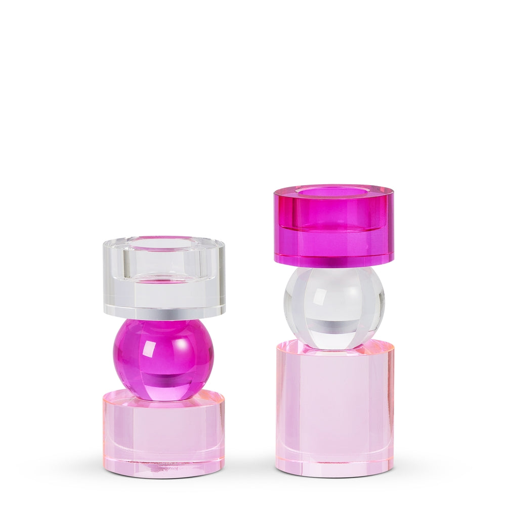 Pink Globe Candle Holders