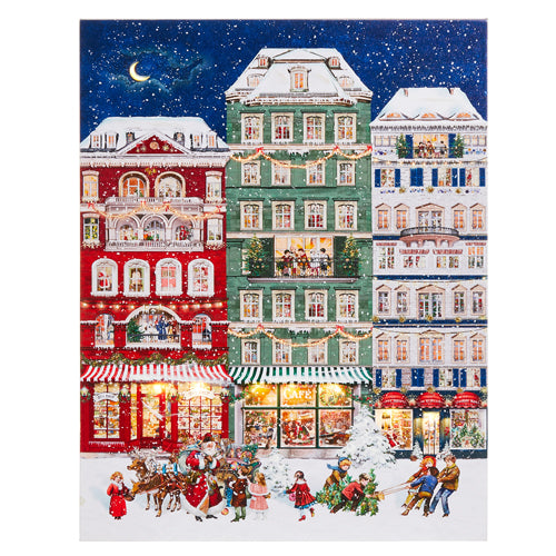 18" Holiday in the Village Lighted Wall Art