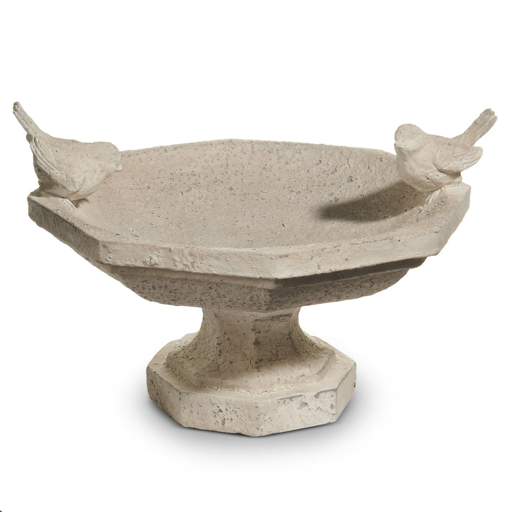 12.75" Concrete Look Bird Bath
