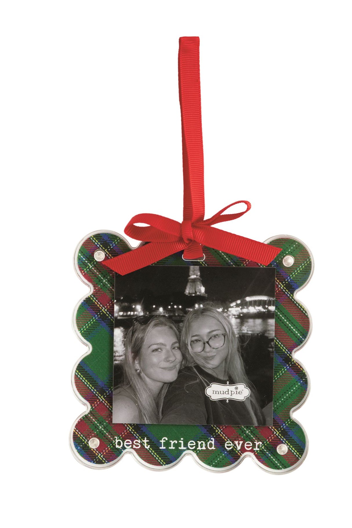 Best Friend Ever Tartan Photo Ornament