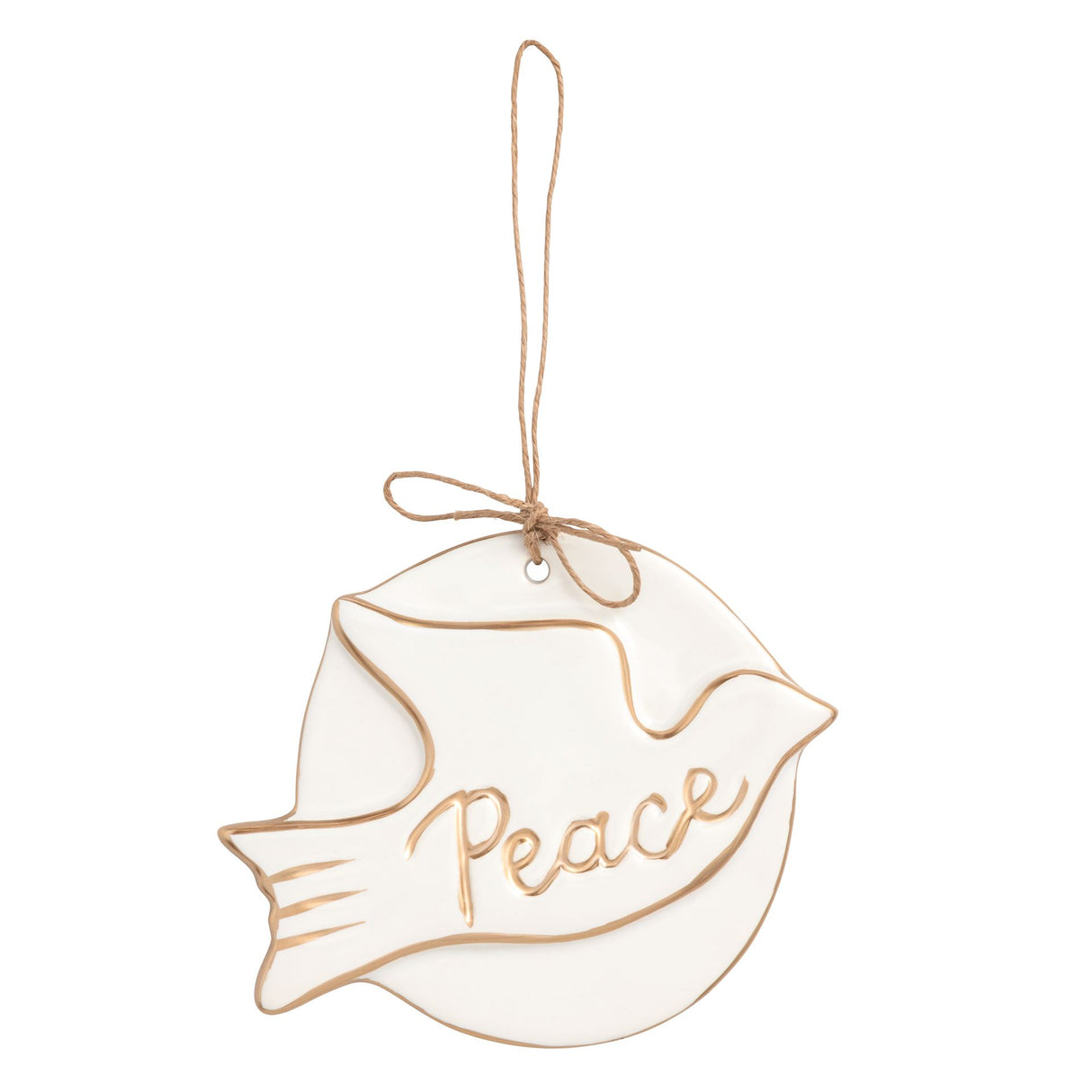 Turtle Dove Gold Disc Ornament