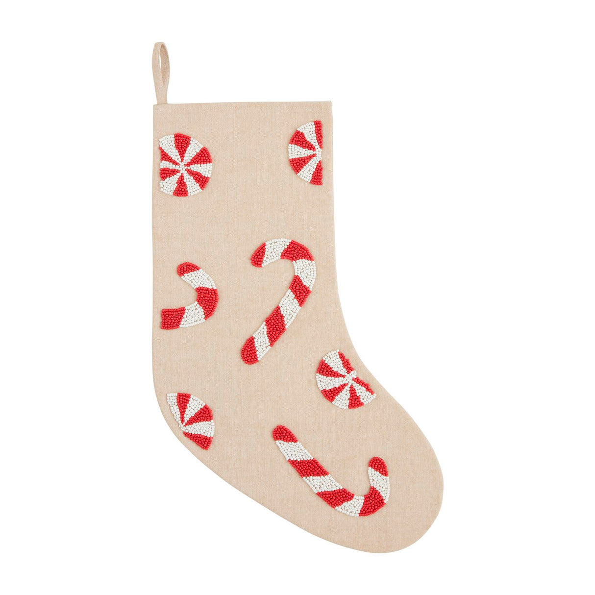Candy Beaded Christmas Stocking