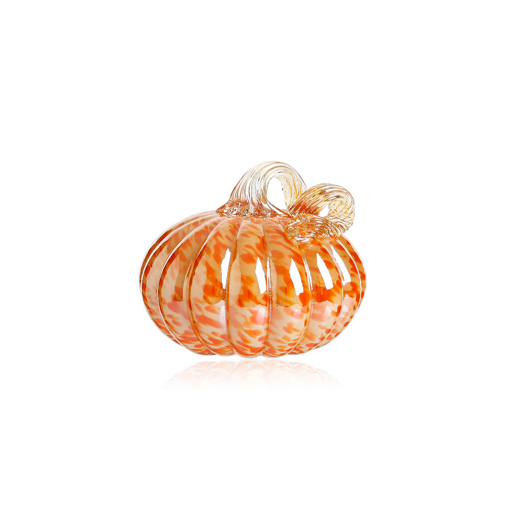 D5''h4.3'' - Glass Pumpkin With Curly Stem